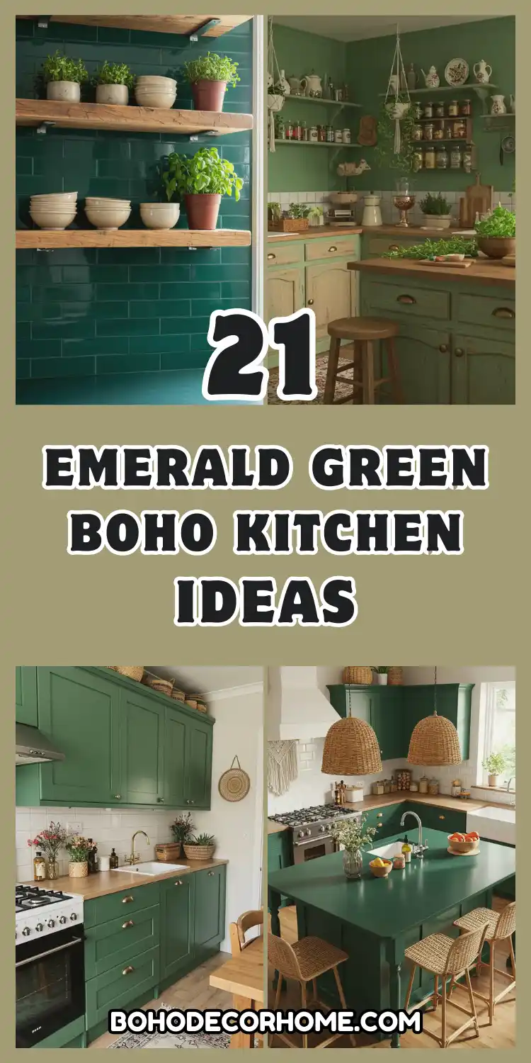 21 Stunning Emerald Green Boho Kitchen Inspirations 2 Emerald Green Boho Kitchen