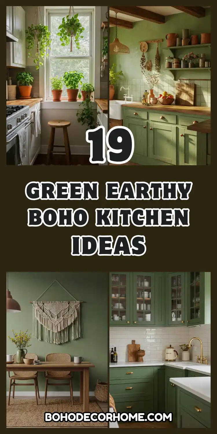 19 Natural Green Earthy Boho Kitchen Design Ideas 2 Green Earthy Boho Kitchen
