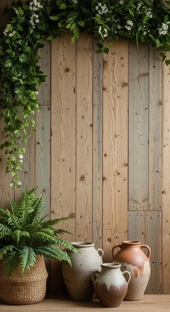 31 Stunning Boho Kitchen Accent Wall Ideas for Eye-Catching Style 5 Textured Wood Panels