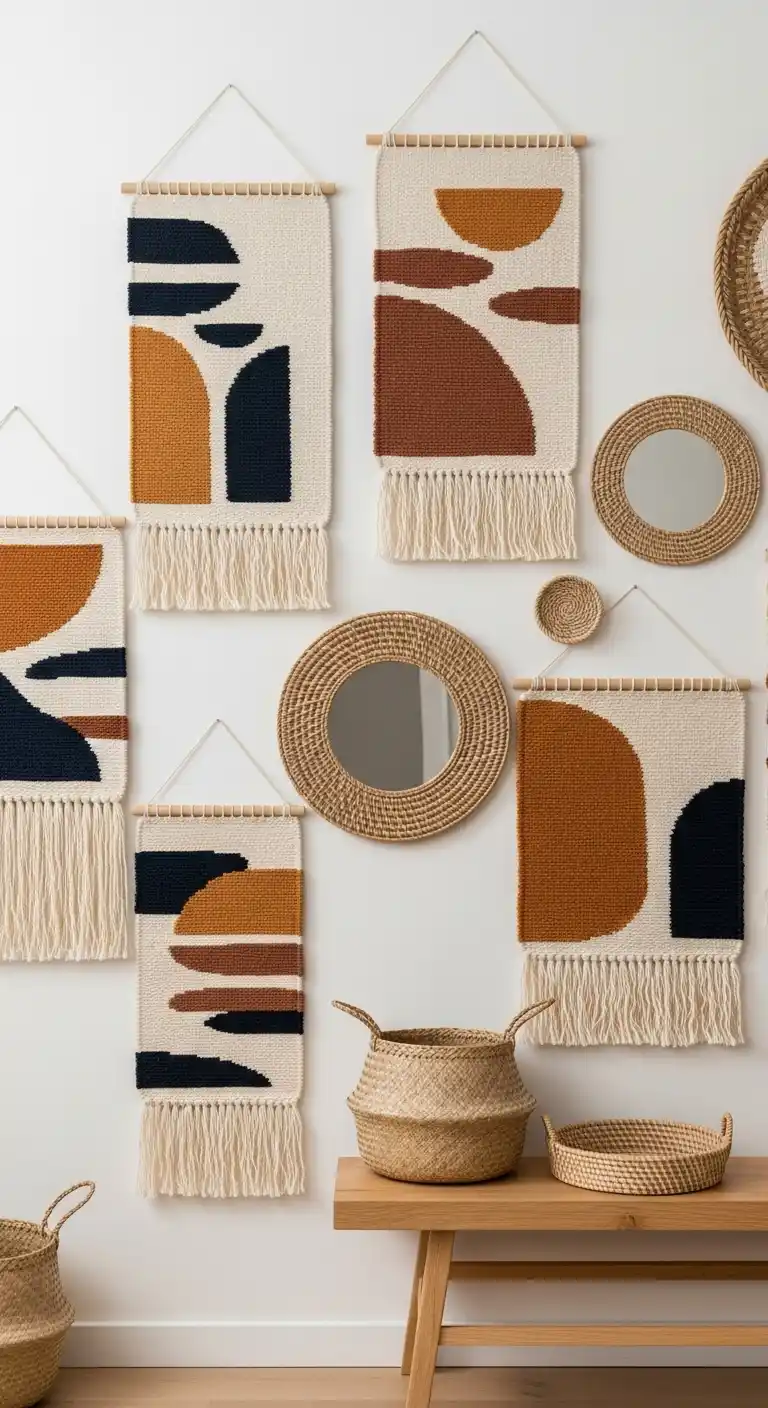 Boho Wall Decor Ideas to Warm Up Your Home: 21 Creative Styles You’ll Love 11 7. Textile Wall Art with Natural Fibers