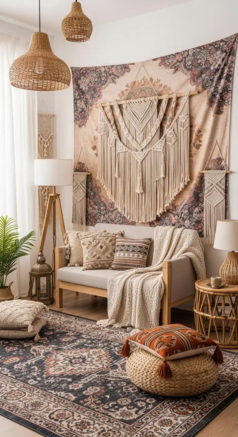 Boho Wall Decor Ideas to Warm Up Your Home: 21 Creative Styles You’ll Love 26 Styling Beyond the Walls – Expanding the Boho Aesthetic
