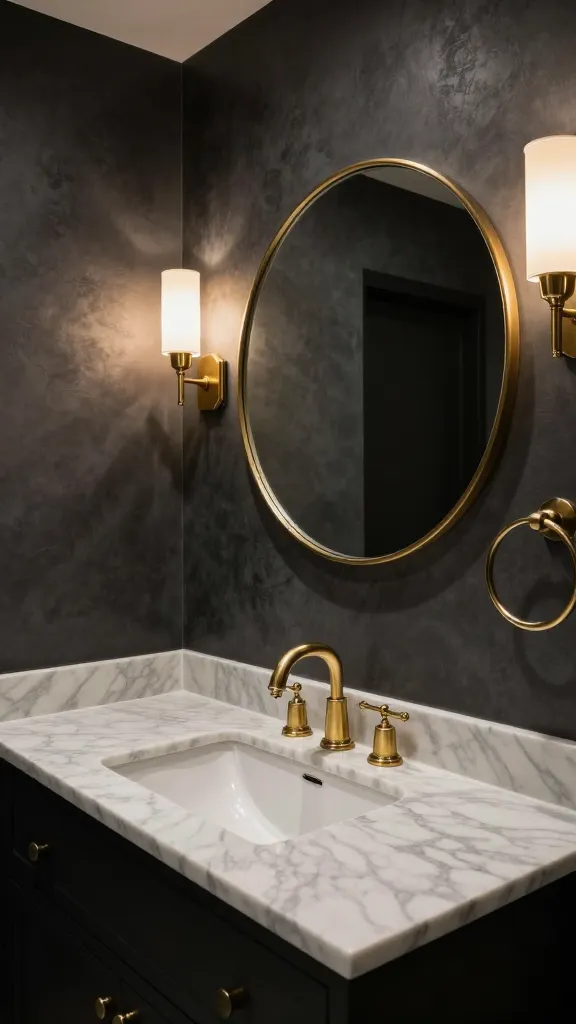 Create Drama in Your Hallway: 9 Dark Moody Half Bathroom Ideas 2 Item 1