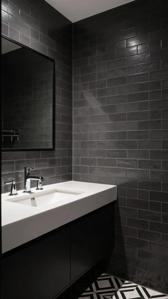 Create Drama in Your Hallway: 9 Dark Moody Half Bathroom Ideas 9 Item 8