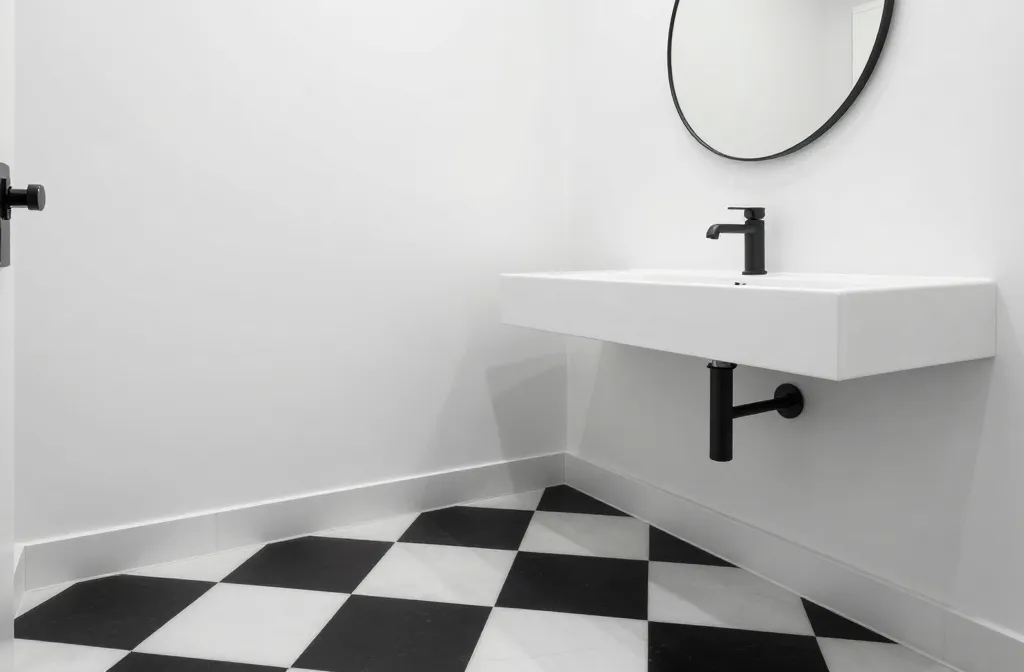 Boho Decor Home 30 11 Black and White Powder Room Ideas
